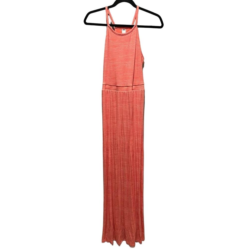 Old Navy Orange and White Striped Maxi Dress - Size Small